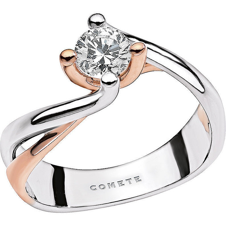 Elegant two-tone ring ANELLI COMETE MOD. ANB1852 featuring a sparkling diamond centerpiece.