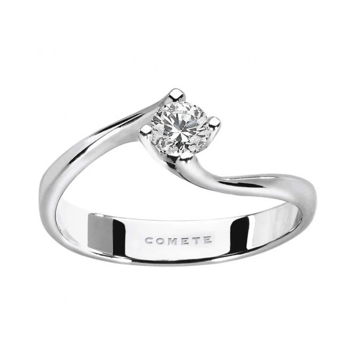 ANELLI COMETE MOD. ANB2039 diamond ring featuring a sleek silver band with a sparkling stone