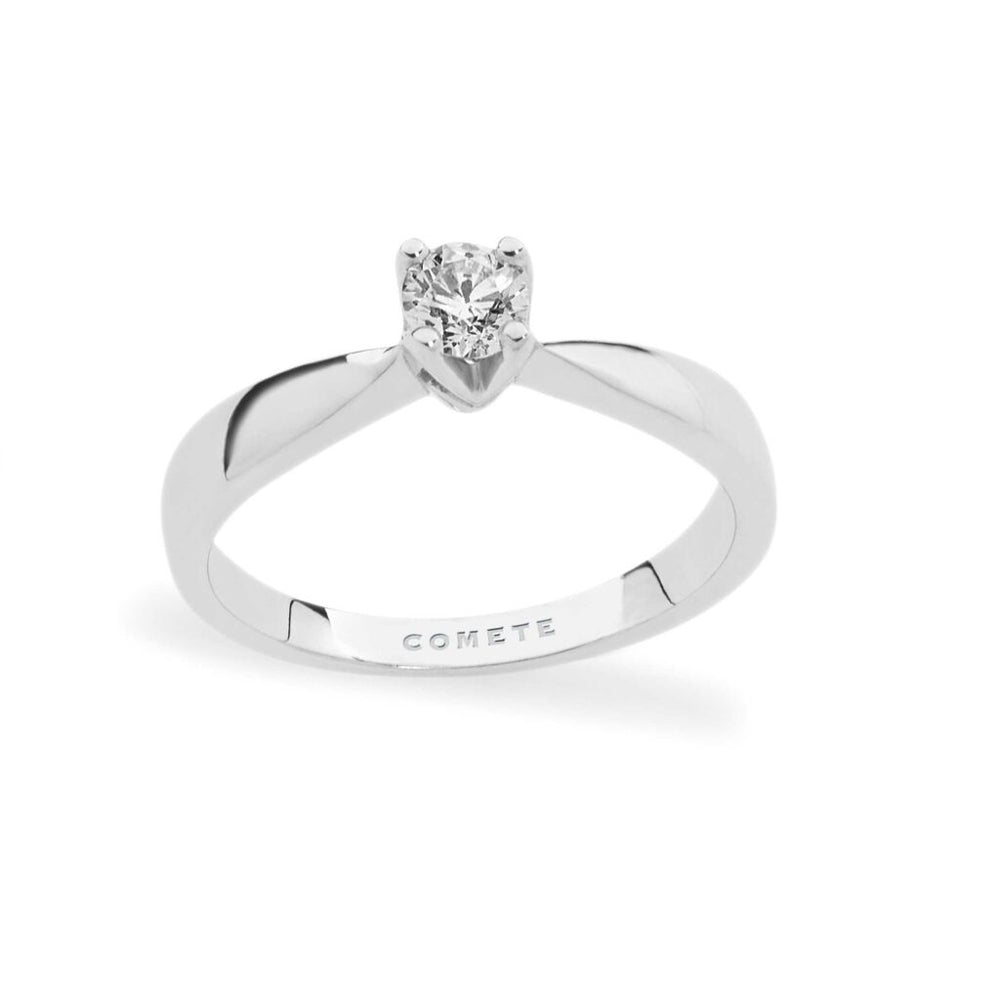 Elegant ring featuring a diamond setting, labeled as ANELLI COMETE MOD. ANB2064, showcasing minimalist design.