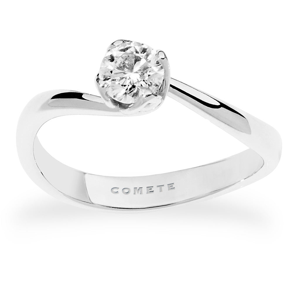 ANELLI COMETE MOD. ANB2201 diamond engagement ring in white gold with a solitaire setting.