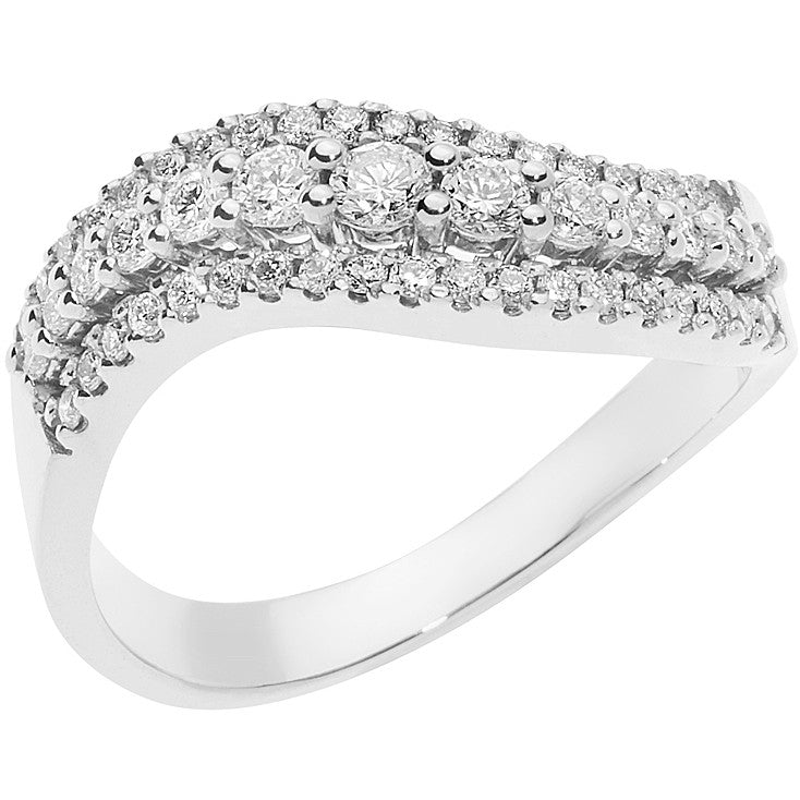 ANELLI COMETE MOD. ANB2492 elegant diamond ring with a unique wave design showcasing brilliant stones.