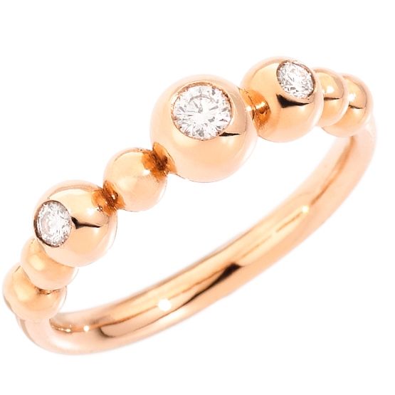ANELLI DODO MOD. DAC1002BOLLIDB09R51 gold ring with diamonds and spherical design
