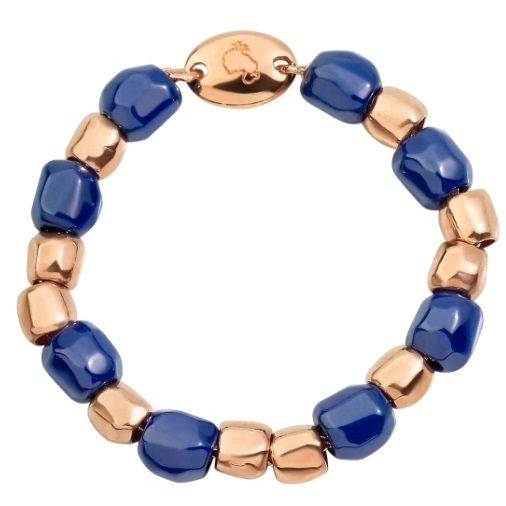 Gold and blue beaded bracelet with ANELLI DODO MOD. DAC1006GRANXCBL9R51 design.
