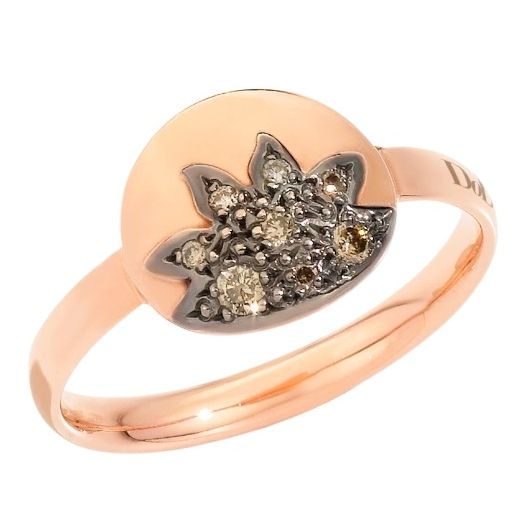Rose gold ANELLI DODO MOD. DAC2009MOSUNDBR9R53 ring with detailed design and sparkling stones, showcasing elegant craftsmanship.