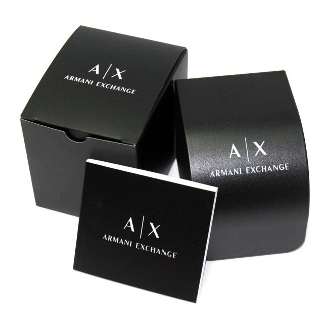 Official packaging for ARMANI EXCHANGE Mod. AX1874 wristwatch, featuring branded box and manual, suitable for men's quartz watches.