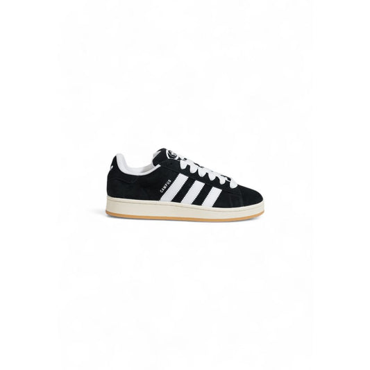 Adidas Black Suede Leather Sneaker with iconic three stripes, offering style and comfort for men, ideal for casual and sporty looks.