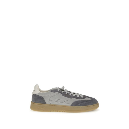 Axel Arigato Gray Leather Low Top Sneakers with suede details, flat sole, and lace-up closure, perfect for a casual urban style.
