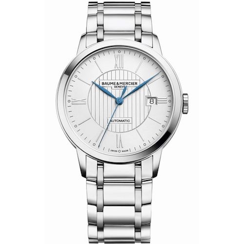 BAUME & MERCIER Mod. CLASSIMA Automatic wristwatch with 40mm stainless steel case and bracelet, sapphire dial, made in Switzerland.