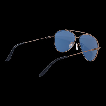 BMW MOD. BW0045-H 6235V gent sunglasses with blue lenses and sleek metal frame viewed from the side angle for style and fashion