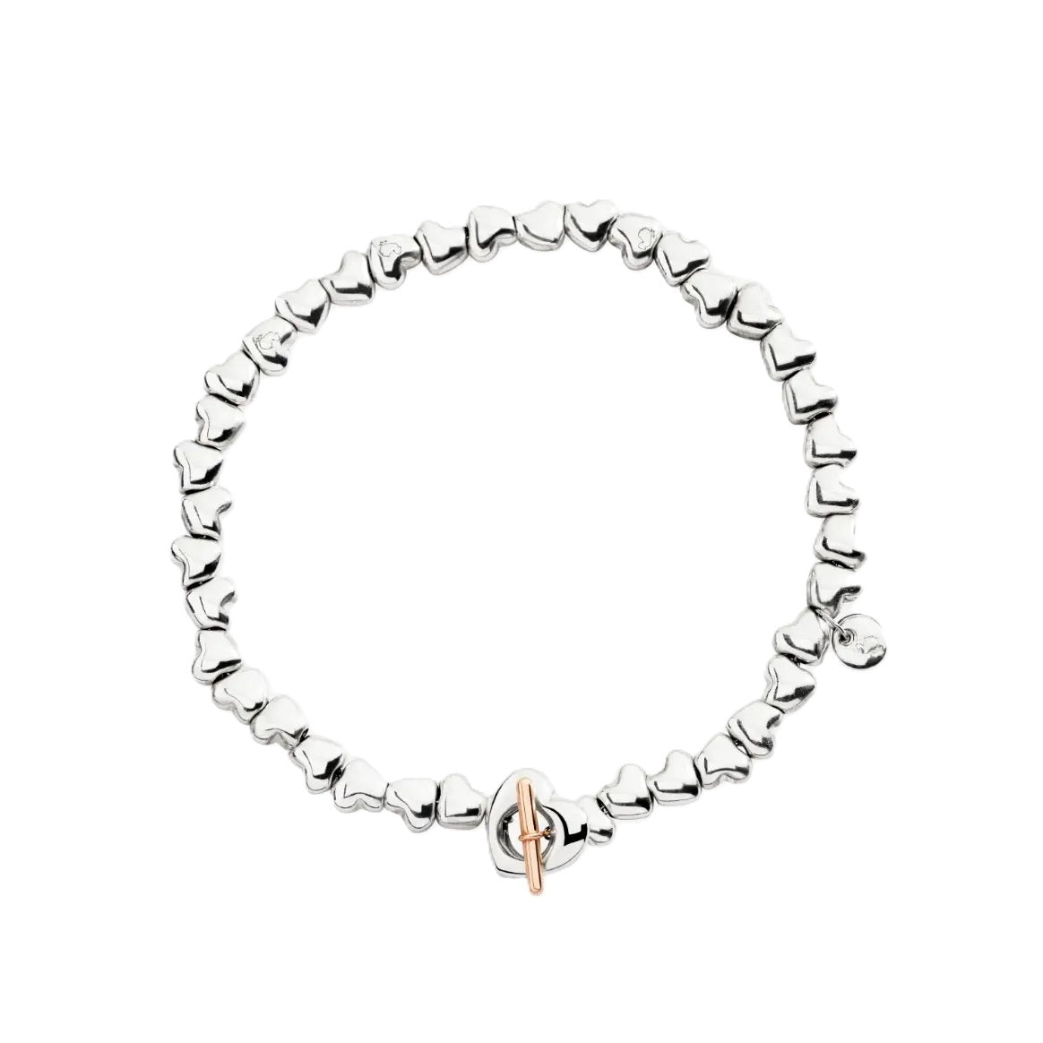 BRACCIALI DODO MOD. DBC5000HEART0009AS silver heart bracelet with clasp