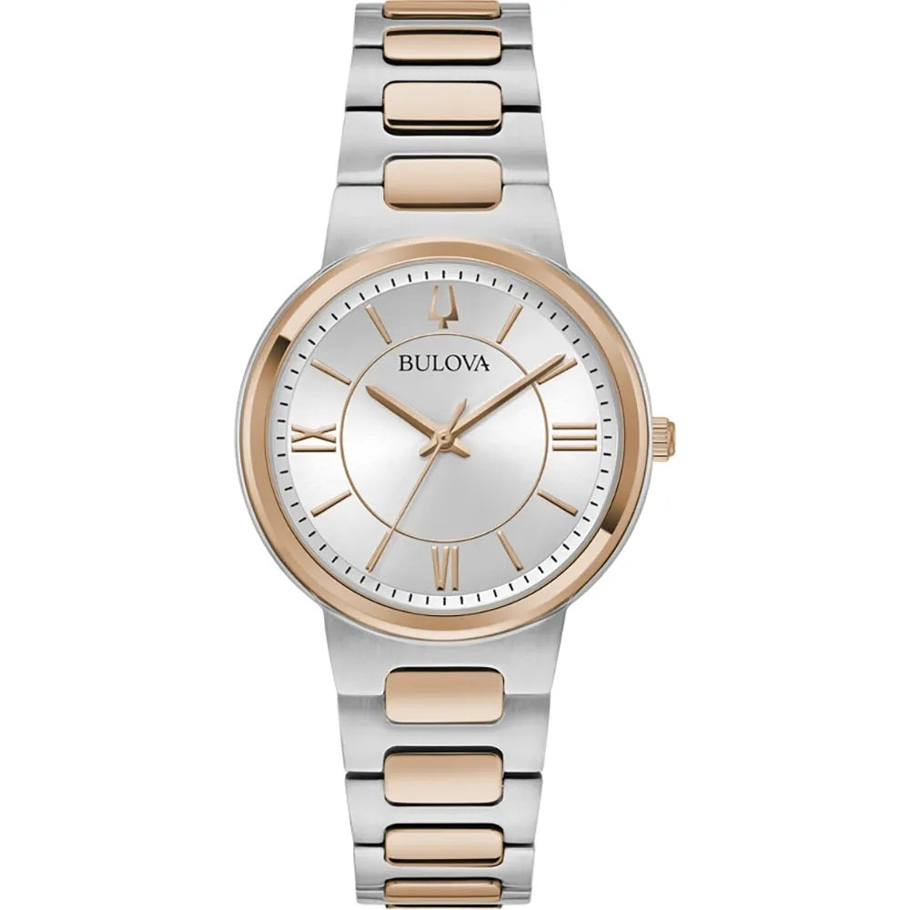 BULOVA Mod. CLASSIC watch with silver and gold two-tone bracelet and Roman numeral markers