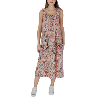 B.Young Multicolor Cotton Long Dress