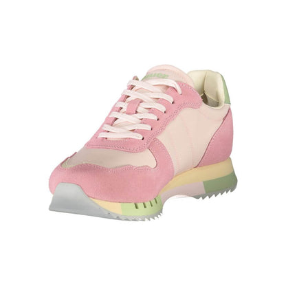Blauer Pink Leather Women Sneaker with contrasting details and removable insole for personalized comfort.