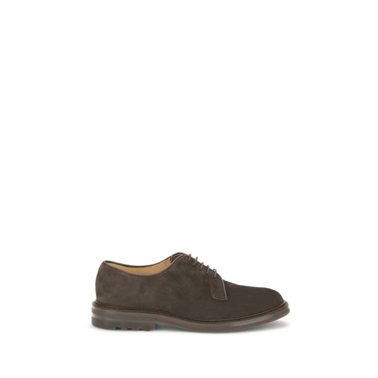 Brunello Cucinelli Brown Calf Leather Bos Taurus Oxfords And Derbies with suede and leather sole design, AW25 collection.