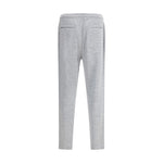 Back view of Brunello Cucinelli Cashmere Sweatpants in gray, showcasing slit pockets and stitching details for an elegant look.