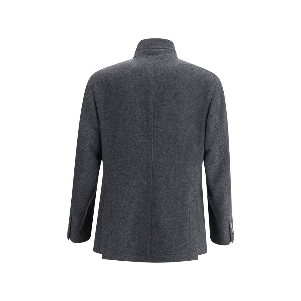 Brunello Cucinelli Gray Cashmere Coat
