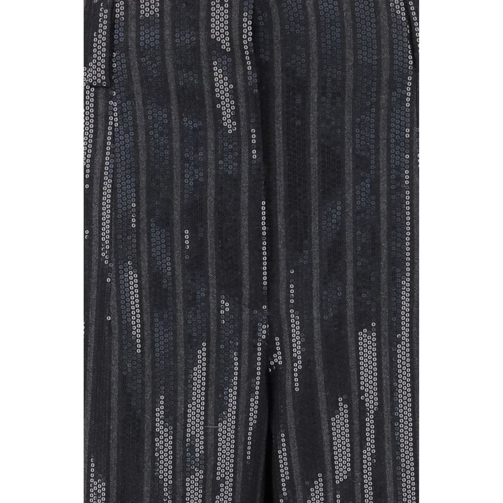 Brunello Cucinelli Pants with sequins, featuring elegant striped pattern and sophisticated design, perfect for AW24 season fashion.