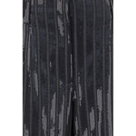 Brunello Cucinelli Pants with sequins, featuring elegant striped pattern and sophisticated design, perfect for AW24 season fashion.