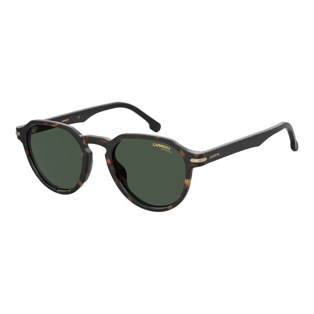 CARRERA MOD. CARRERA 314_S unisex sunglasses, tortoiseshell frame with green lenses, angled side view.