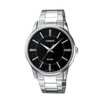 CASIO COLLECTION Mod. 3 H - BLACK wristwatch with 5 ATM water resistance, 40 mm metal case, quartz movement, and mineral dial.