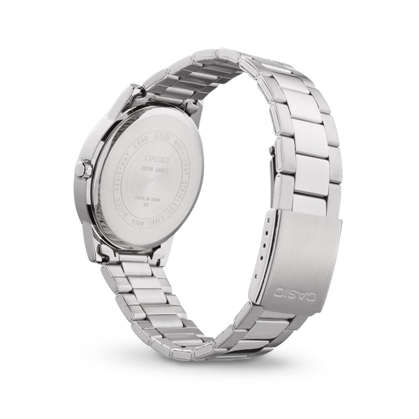 CASIO COLLECTION Mod. 3 H - BLACK wristwatch with water resistance 5 ATM, metal case and strap, quartz movement, shown in official packaging.