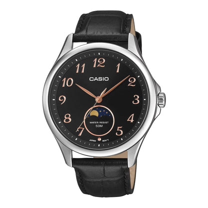CASIO COLLECTION Mod. MOONPHASES - SILVER LEATHER