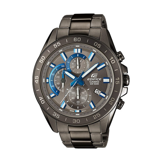 CASIO EDIFICE Mod. STANDARD CHRONOGRAPH wristwatch with stainless steel case and bracelet, quartz movement, and chronograph function.