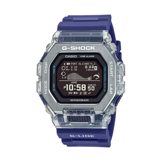 CASIO G-SHOCK Mod. G-LIDE sport wristwatch with 20 ATM water resistance, quartz movement, and multifunction dial in an official box.