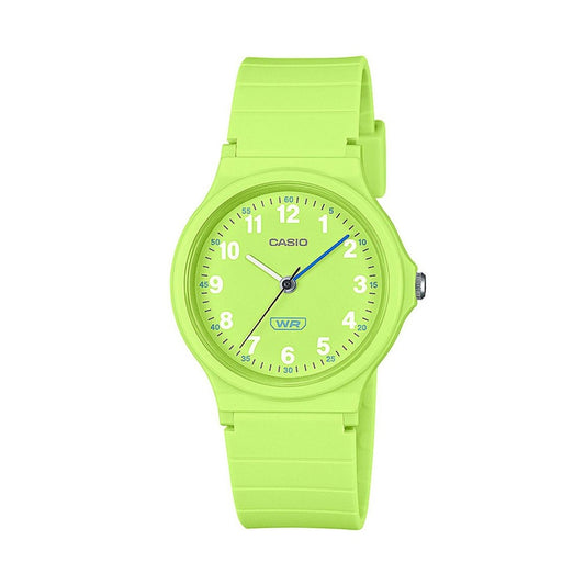 CASIO TIMELESS COLLECTION Mod. POP - BIO RESIN STRAP - LEMON GREEN, ladies wristwatch, water resistant, 31mm resin case, quartz movement