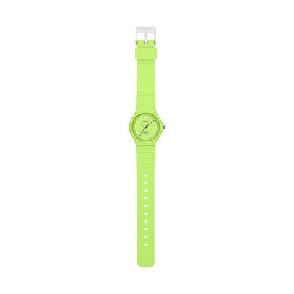 CASIO TIMELESS COLLECTION Mod. POP - BIO RESIN STRAP - LEMON GREEN wristwatch with 31mm resin case for ladies, water-resistant 3 ATM.