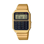 CASIO VINTAGE Mod. CALCULATOR EDGY COLLECTION - GOLD ***SPECIAL PRICE***, 34mm gold wristwatch with calculator and multifunction dial