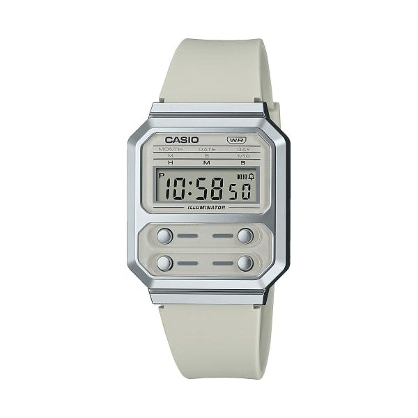 CASIO VINTAGE Mod. EDGY COLLECTION - CREAM ***SPECIAL PRICE*** unisex wristwatch with silicone strap and quartz movement.
