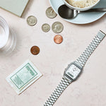 CASIO VINTAGE Mod. EDGY COLLECTION SUNRAY DIAL - SILVER WATCHES