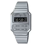 CASIO VINTAGE Mod. EDGY COLLECTION wristwatch with metal strap, multifunction quartz movement, mineral dial, splash proof