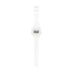 CASIO VINTAGE Mod. F-91 BIO RESIN STRAP - WHITE wristwatch with 3 ATM water resistance, resin case and strap, quartz movement, unisex design.