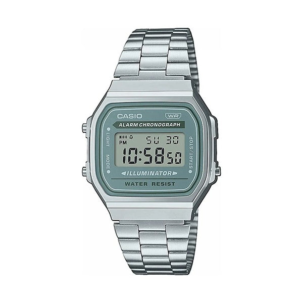 CASIO VINTAGE Mod. ICONIC - AVIO unisex wristwatch with resin case, metal strap, quartz movement, 3 ATM water resistance, multifunction dial.
