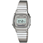CASIO VINTAGE Mod. ICONIC MINI STEEL - LIGHT GREY wristwatch with 3 ATM water resistance and quartz movement for ladies.