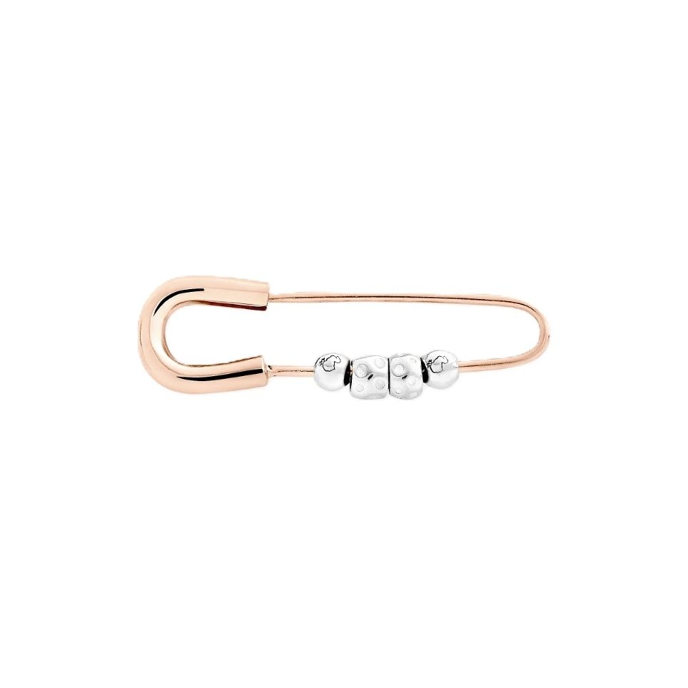 COMPONENTI DODO MOD. DSC4000PINSS000AG jewelry piece, rose gold and white beads, elegant safety pin design.