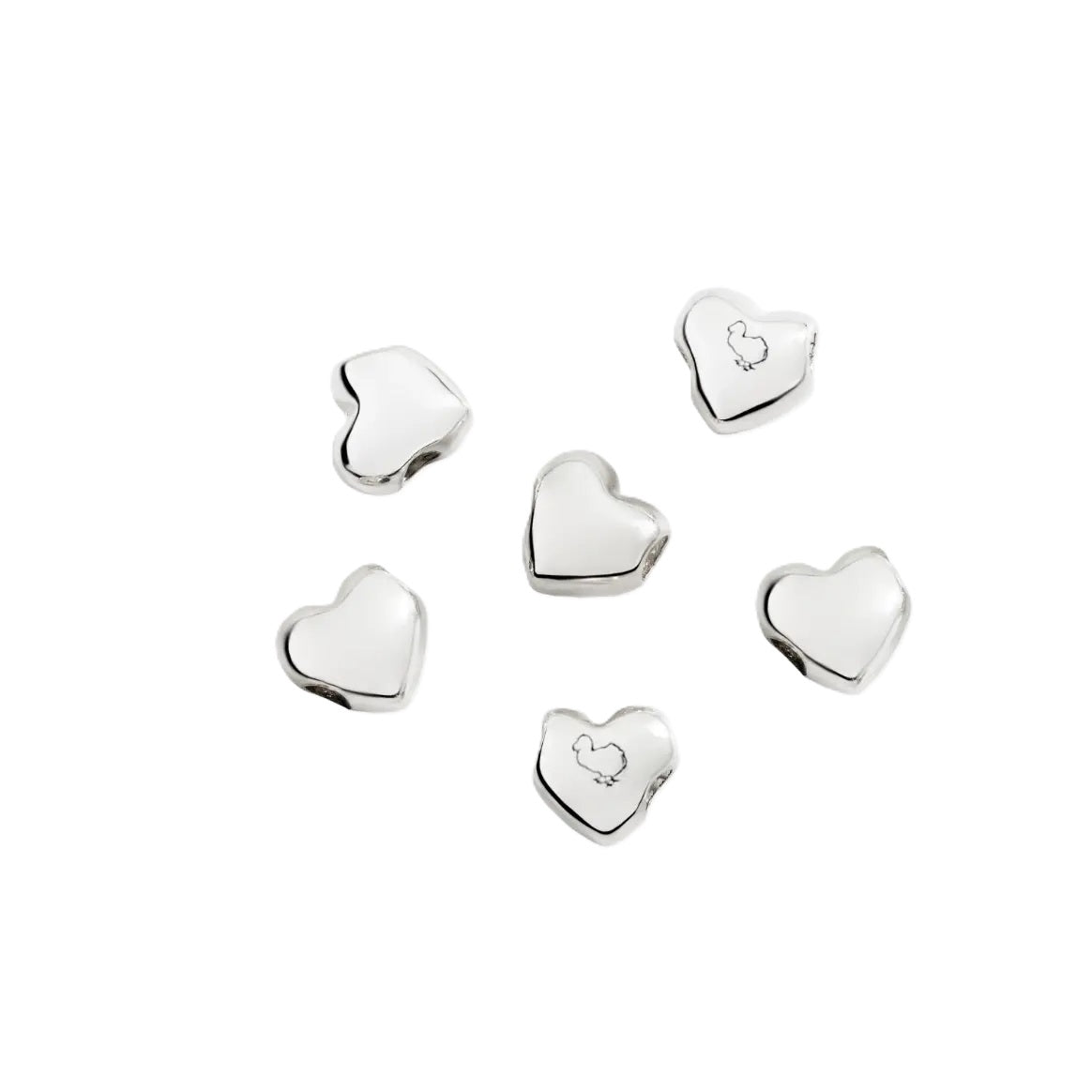 COMPONENTI DODO MOD. DUC5003HEART000AG heart-shaped silver charms