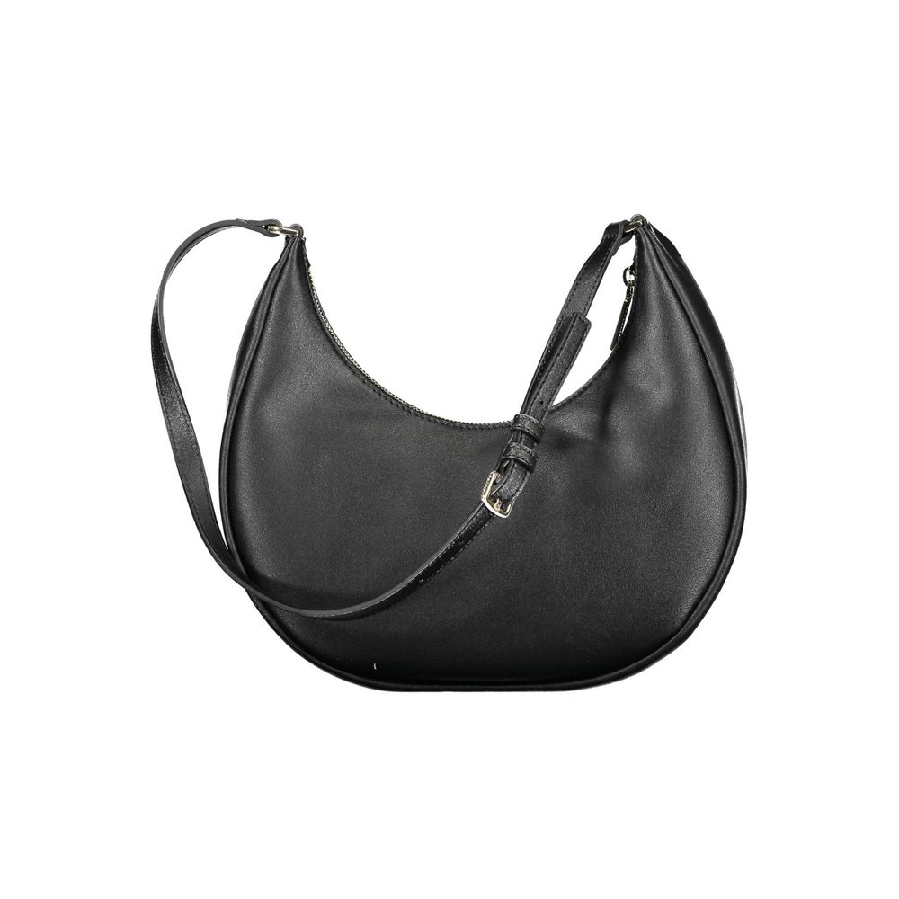 Calvin Klein Black Recycled Polyester Women Handbag with adjustable strap and sleek design, representing sustainable luxury.