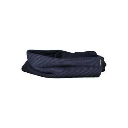 Calvin Klein Blue Cotton Scarf, 30x160 cm, featuring logo