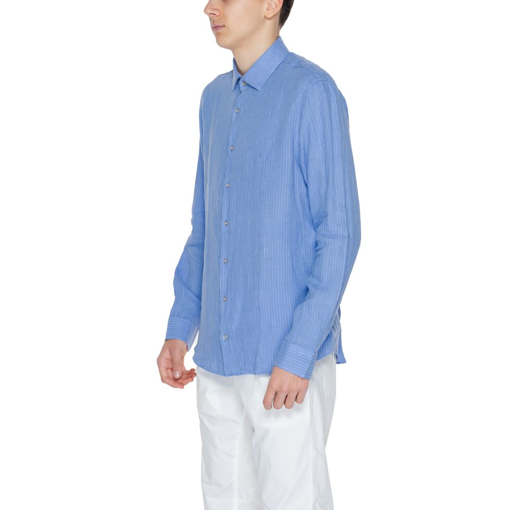 Calvin Klein Blue Linen Dress Shirt Calvin Klein