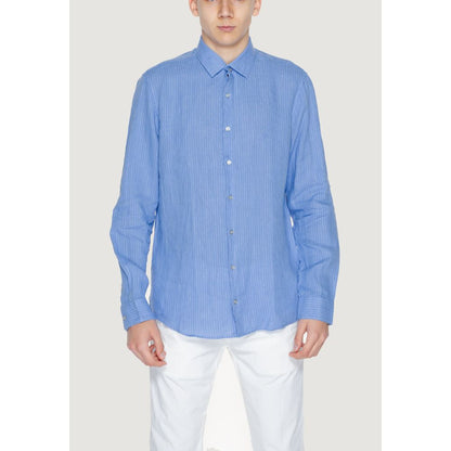 Calvin Klein Blue Linen Dress Shirt Calvin Klein