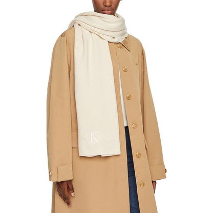 Calvin Klein Cream Recycled Polyester Scarf Calvin Klein