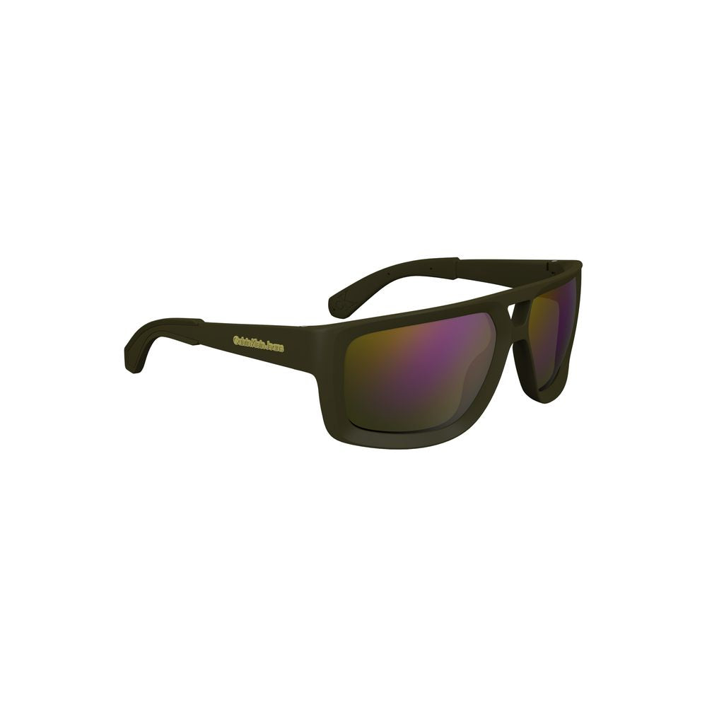 Calvin Klein Green Plastic Men Sunglass with square lenses and modern design, perfect accessory for stylish look.