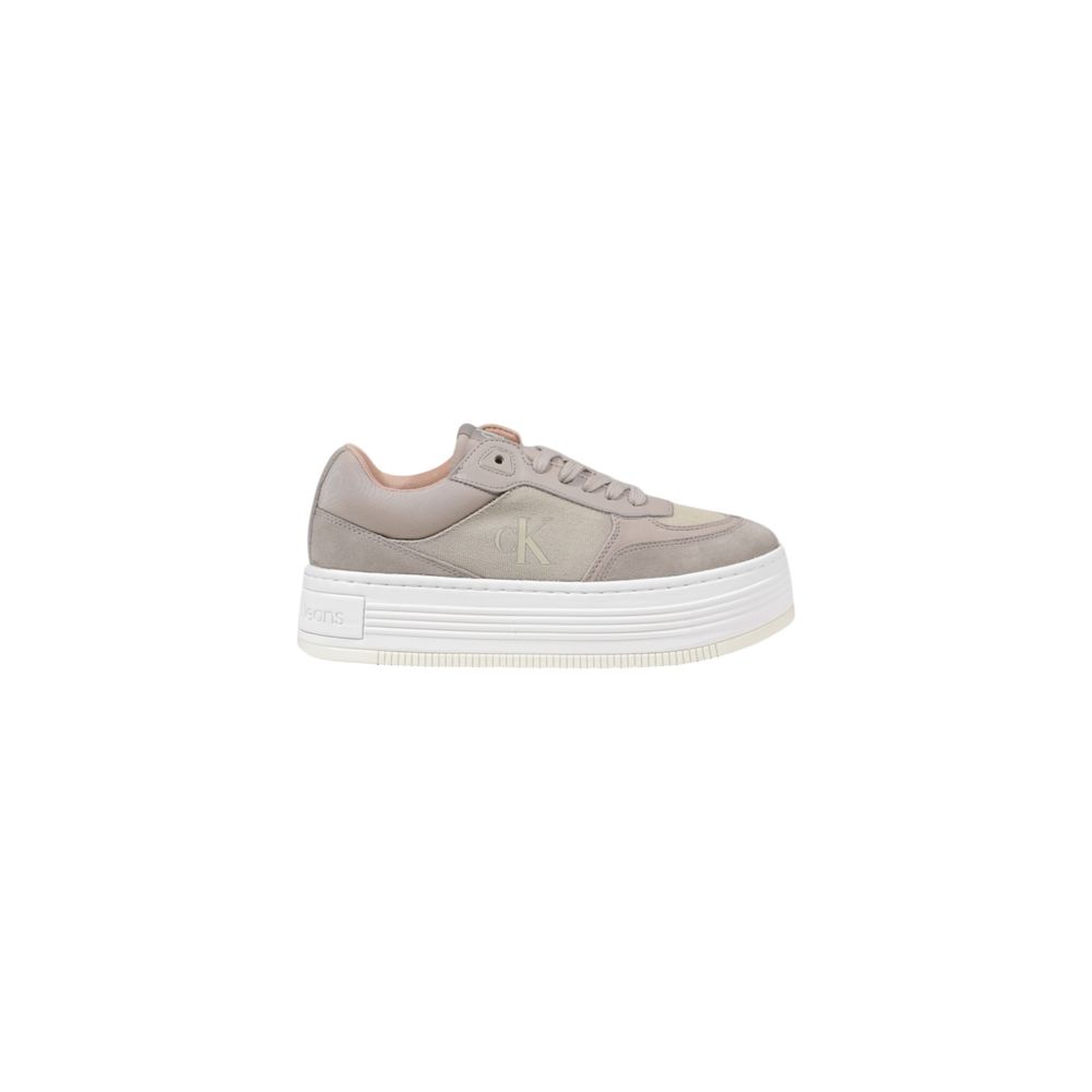 Calvin Klein Jeans Beige Recycled Cotton Platform Sneakers Calvin Klein Jeans