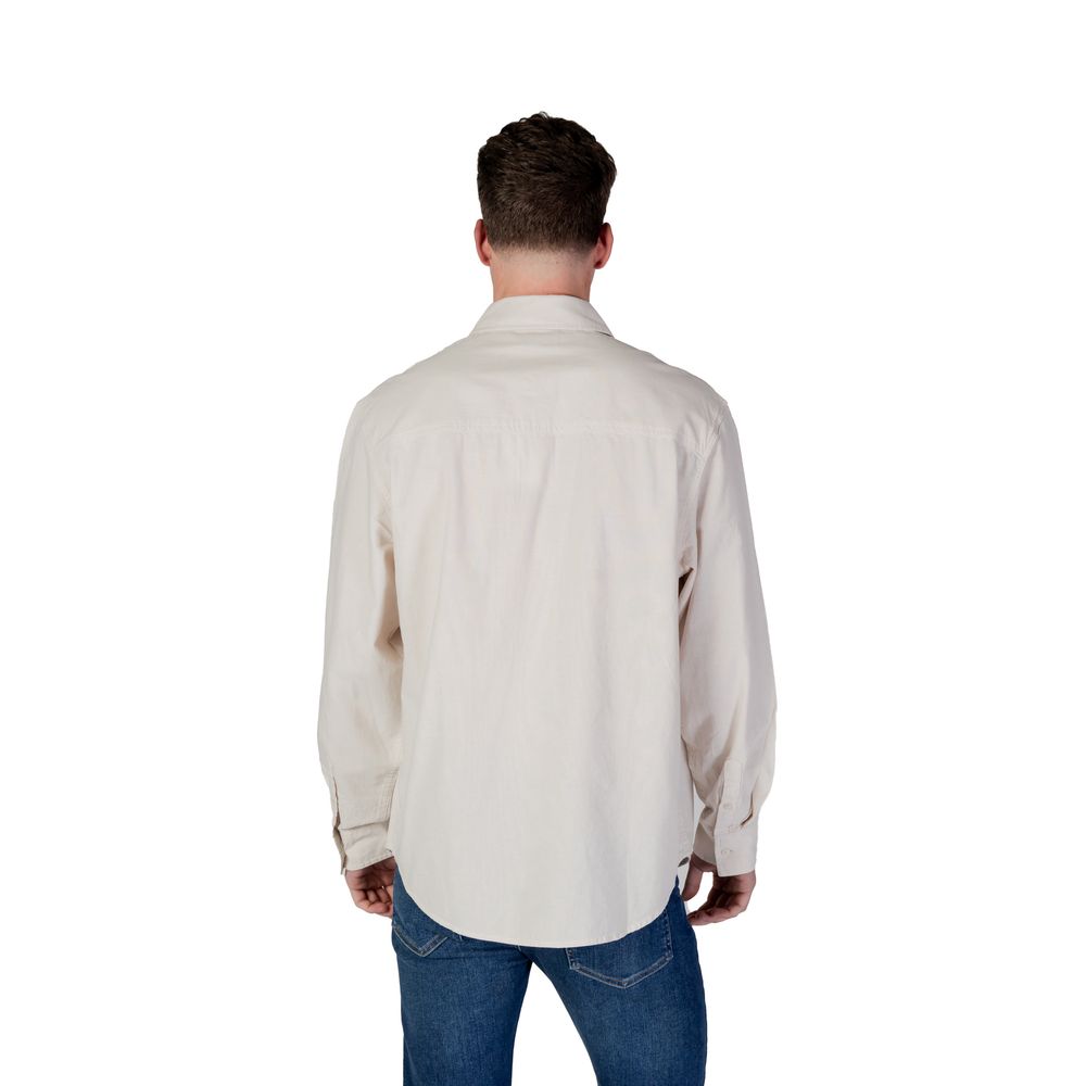 Calvin Klein Jeans Beige Recycled Cotton Shirt Calvin Klein Jeans