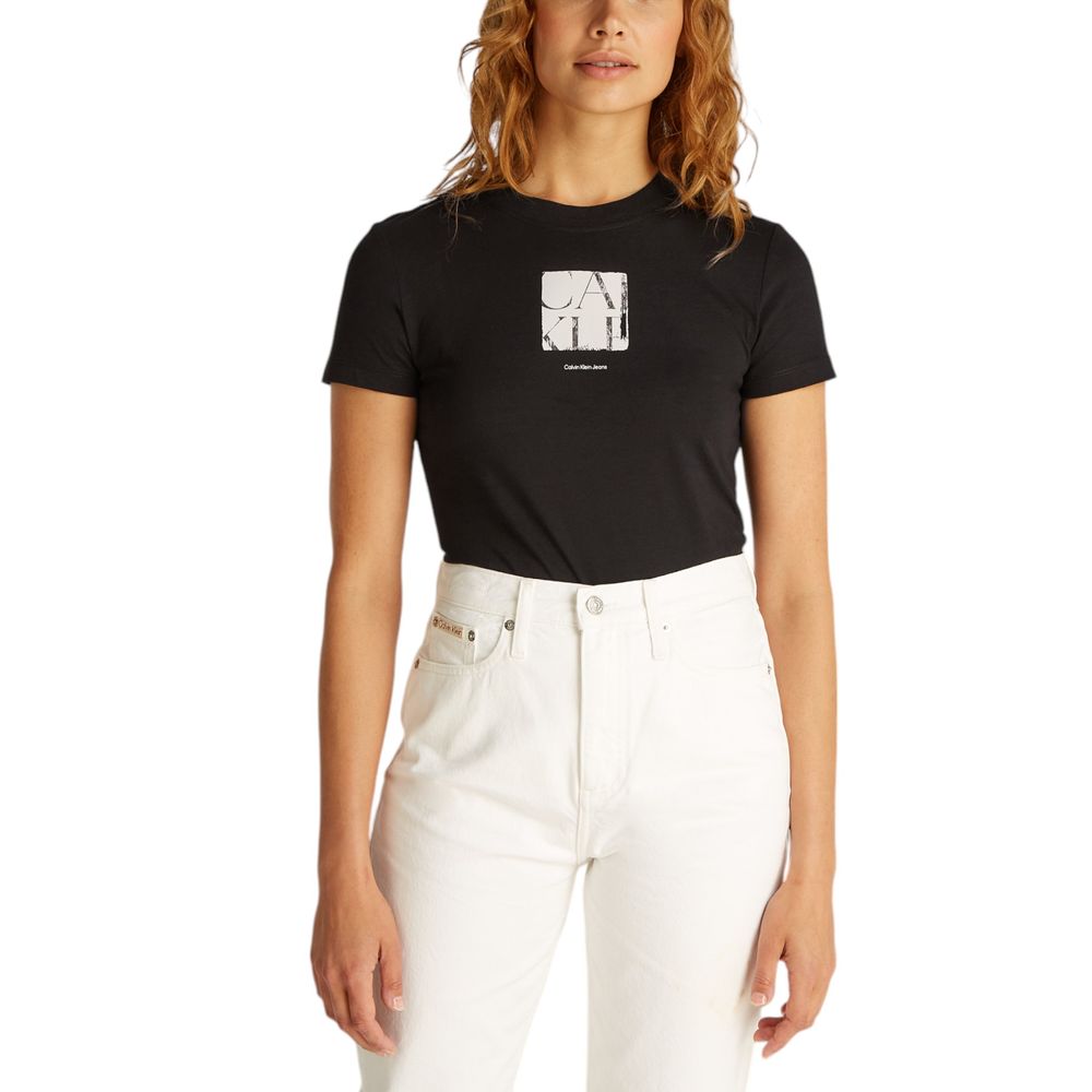Calvin Klein Jeans Black Recycled Cotton T-Shirt Calvin Klein Jeans