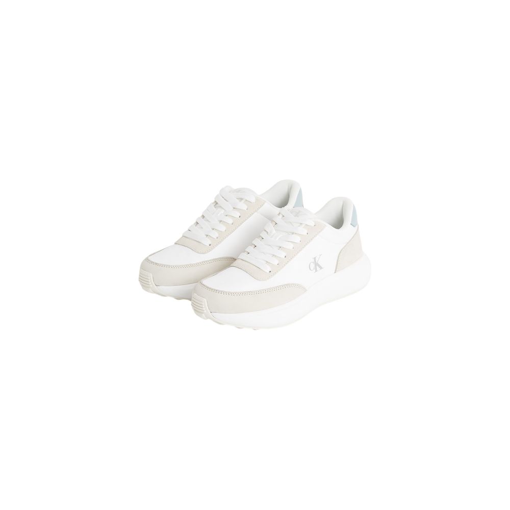 Calvin Klein Jeans Cream Leather Athletic Sneakers Calvin Klein Jeans