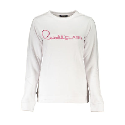 Cavalli Class Bianco Cotton Women Sweatshirt